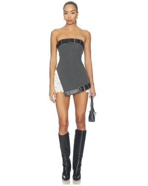 MARRKNULL Dislocation Crop Dress - Grey