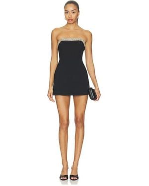 Alice + Olivia Katya Embellished Trim Sculpted Romper - Black