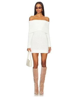 superdown Acrylic Polyamide Bouclé Off-Shoulder Jumper - White