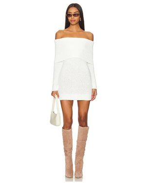 superdown Acrylic Polyamide Bouclé Off-Shoulder Jumper - White