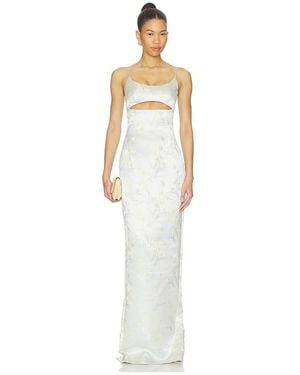 SAU LEE Constance Jacquard Gown - White