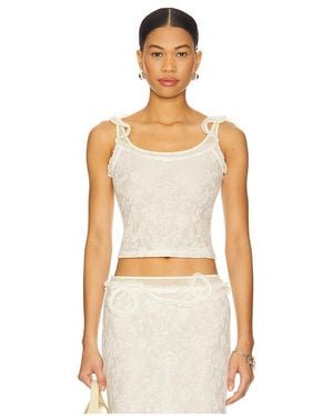 MARRKNULL Lace Layered Top - Natural
