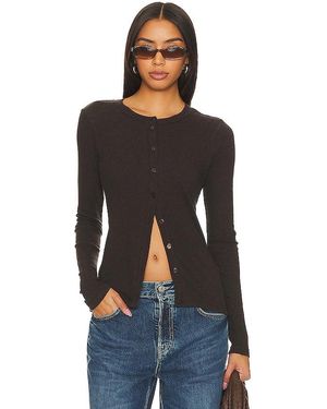 Enza Costa Cashmere Long Sleeve Cardigan - Black