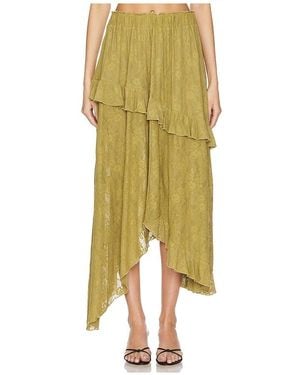 WeWoreWhat Lace Ruffle Skirt - Yellow