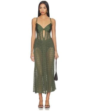 PATBO Sirena Mesh Maxi Dress - Green