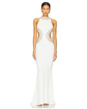 Bronx and Banco Camila Rhinestone Gown - White