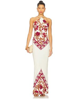 Rococo Sand Vestido Largo Con Cuello Halter Y Bies En Color Ivory Talla (También En S, Xl) - Rojo