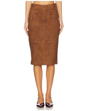 retroféte Marcella Suede Skirt - Brown