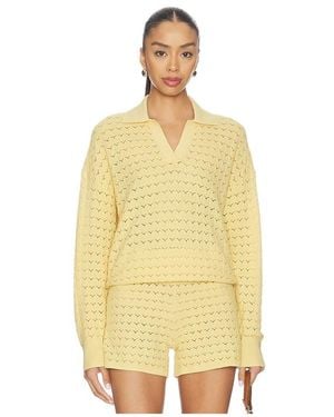 Barefoot Dreams Pullover Mit Kragen Tulip Pointelle - Gelb
