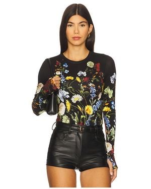 Alice + Olivia Olea Crew Neck Bodysuit - Black