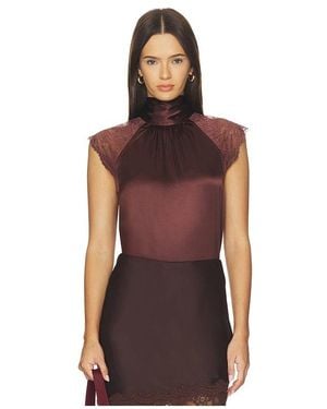 Generation Love Rachel Chantilly Lace Halter Blouse - Brown