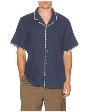 Marine Layer Embroidered Resort Shirt - Blue