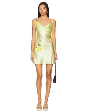Leslie Amon Minivestido Galli En Color Amarillo Limon Talla (También En S)