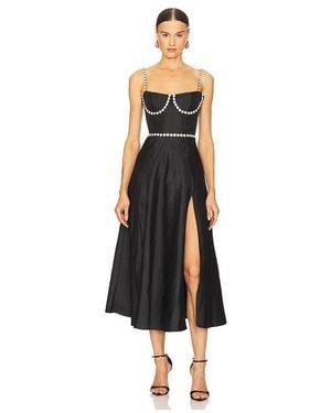 V. Chapman Cora Corset Midi Dress - Black