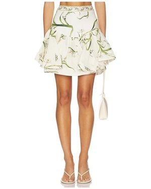 Agua Bendita Jacarina Mini Skirt - White