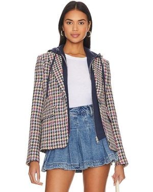 Central Park West Lucia Multi Houndstooth Jacket - Blue
