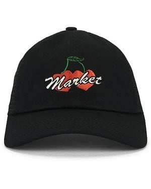 Market Truckermütze Double Cherries - Schwarz