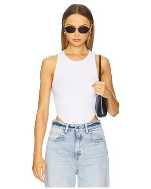 GOOD AMERICAN Micro Rib Tank Top - White