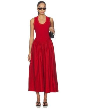 ROAME. Lucy Rib Maxi Dress - Red