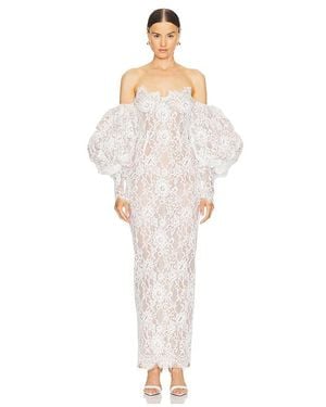 Bronx and Banco Vestido Largo Blanc Off The Shoulder En Color Blanco Talla En