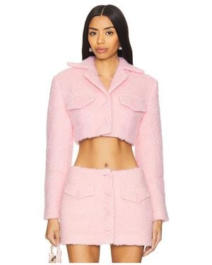 YUHAN WANG Faux Fur Cropped Jacket - Pink