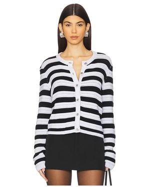 Autumn Cashmere Textured Stripe Jacket - White