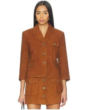 THE GARMENT Suede Fitted Jacket - Brown