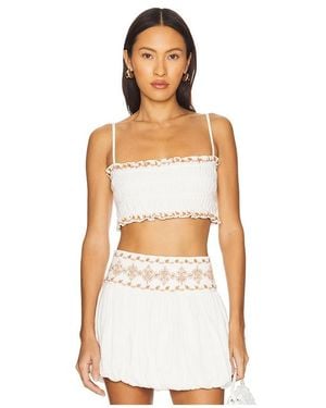 Rococo Sand Smocking Bandeau Top - White