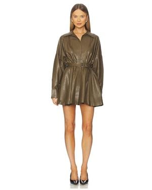 Norma Kamali Super Oversized Boyfriend Shirt Flared Mini Dress - Natural