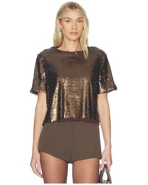 Rag & Bone Lucy Sequin Tee - Brown