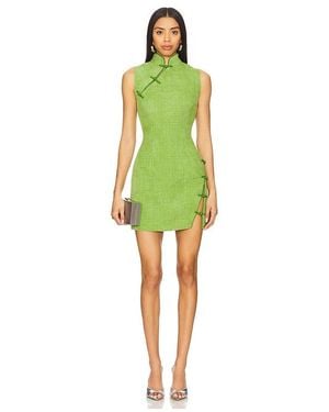 SAU LEE Ines Tweed Dress - Green