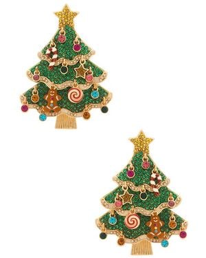BaubleBar Christmas Tree Statement Earrings - Yellow