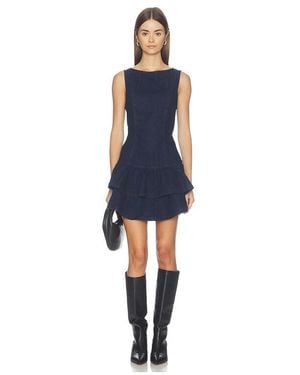 Free People Slow Burn Denim Mini Dress - Blue