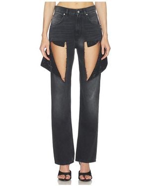 Area Hotfix Thigh Slash Jean En Color Negro Talla (También En 26, 27, 29, 30)