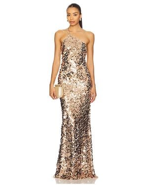 The Sei Paillette One Shoulder Gown - Natural