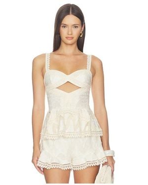 PATBO Bertha Lace Top - White