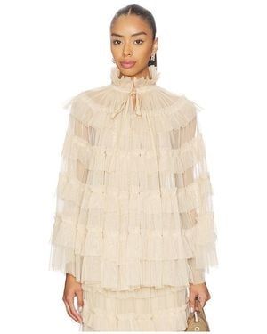 AllSaints Aude Ruffle Cape - Natural