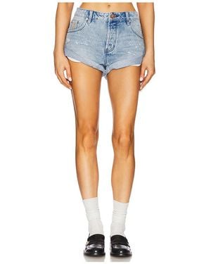 One Teaspoon Low-Waist-Jeansshorts Messed Up Bandits - Blau