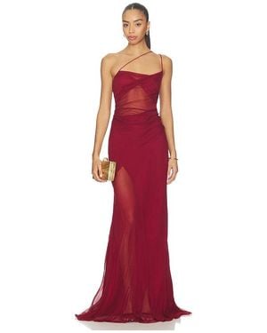 The Sei Strappy Diaphanous Gown - Red