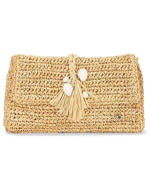 Flora Bella Chastanet Crochet Raffia Clutch - Natural