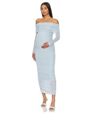 BUMPSUIT Off The Shoulder Mesh Dress - Blue