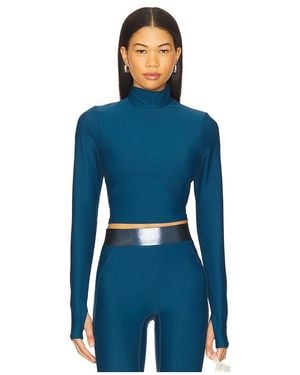 Heroine Sport Long Sleeve Mock Neck Top - Blue