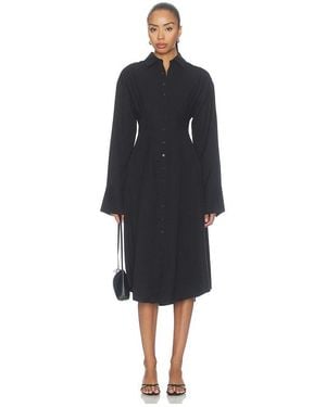 ALL THE WAYS Charitie Button Up Midi Dress - Black