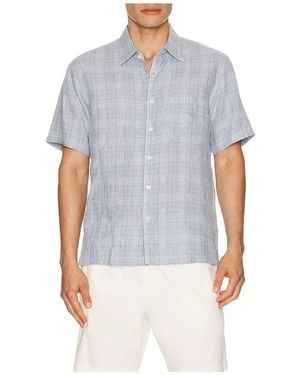 Theory Irving Relaxed Linen Shirt - Blue