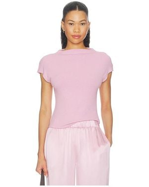 SABLYN Karlie Slit Neck Tee - Pink
