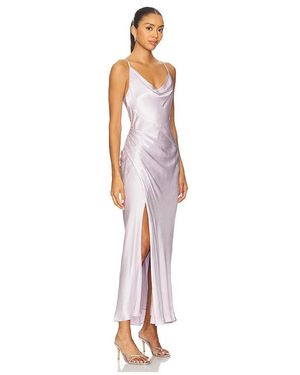 la lune asymmetrical bias cowl midi dress La Lune Asymmetrical Bias Cowl Midi Dress