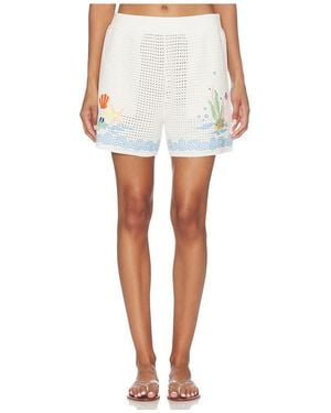 CASABLANCA Crochet Beach Shorts - White