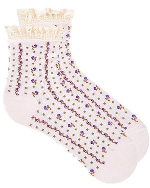 Free People Rosebud Waffle Knit Ankle Socks - Multicolour