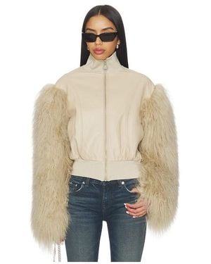 OW Collection Bex Fur Jacket - Natural