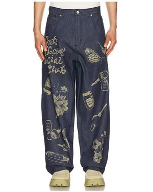 ANTI SOCIAL SOCIAL CLUB Laser-Etched Jeans - Blue